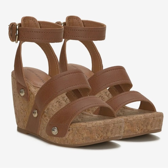 Lucky Brand Valentina Cork Wedge Sandals Women's Size 9 - Picture 1 of 14